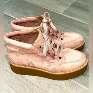 Zodiac Suede Hightop Pink Platform Sneakers Size 7.5M‎